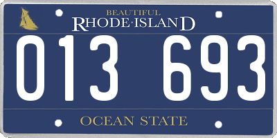 RI license plate 013693