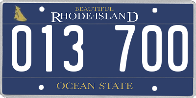 RI license plate 013700