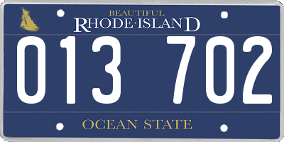 RI license plate 013702