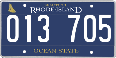 RI license plate 013705