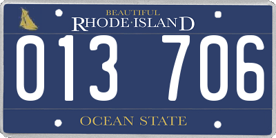 RI license plate 013706