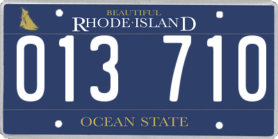 RI license plate 013710