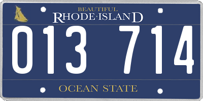 RI license plate 013714