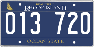 RI license plate 013720