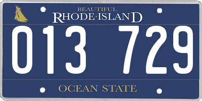 RI license plate 013729