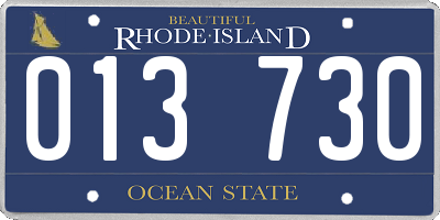 RI license plate 013730