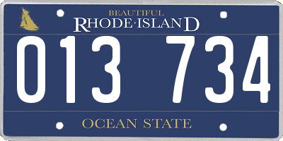 RI license plate 013734