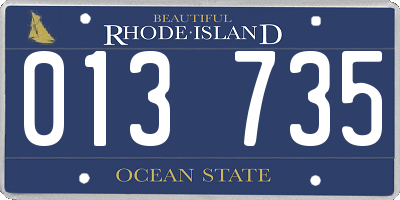 RI license plate 013735