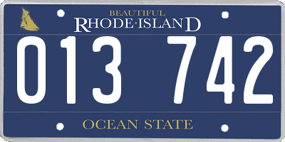 RI license plate 013742