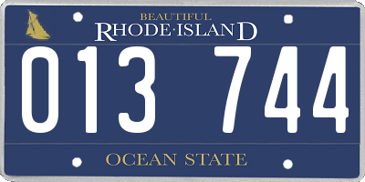 RI license plate 013744