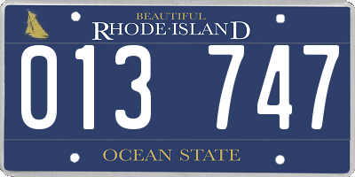 RI license plate 013747