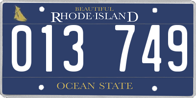 RI license plate 013749