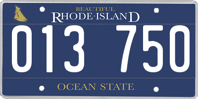 RI license plate 013750