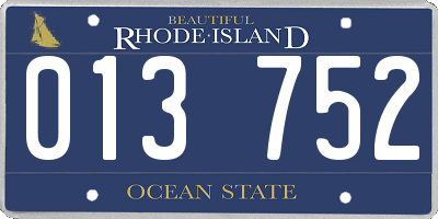 RI license plate 013752