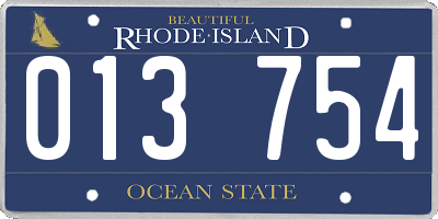 RI license plate 013754