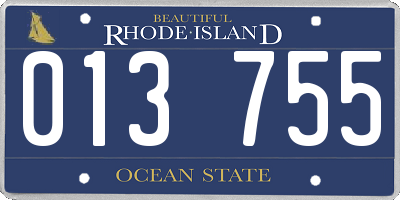 RI license plate 013755