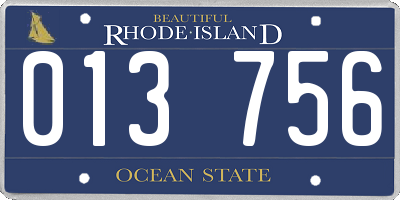 RI license plate 013756