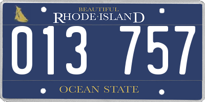 RI license plate 013757