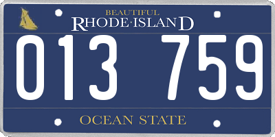 RI license plate 013759