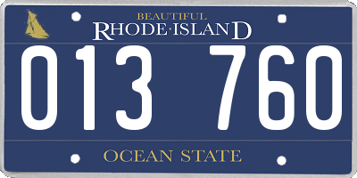 RI license plate 013760