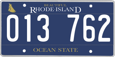 RI license plate 013762