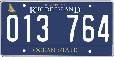 RI license plate 013764