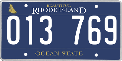 RI license plate 013769