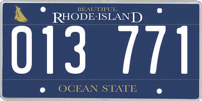 RI license plate 013771