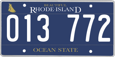 RI license plate 013772