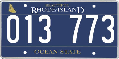 RI license plate 013773