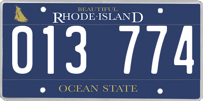 RI license plate 013774