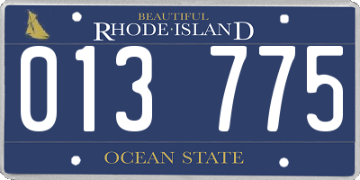 RI license plate 013775