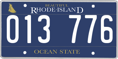 RI license plate 013776