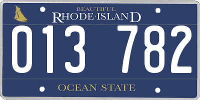 RI license plate 013782