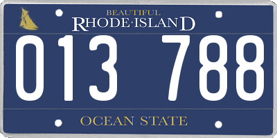 RI license plate 013788