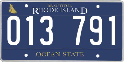 RI license plate 013791