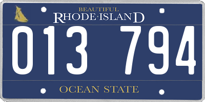 RI license plate 013794