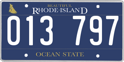 RI license plate 013797