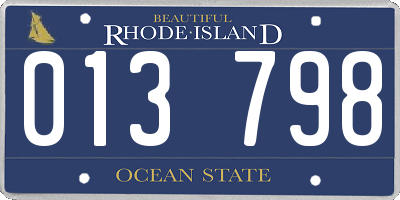 RI license plate 013798