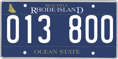 RI license plate 013800