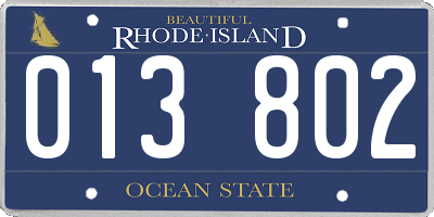 RI license plate 013802