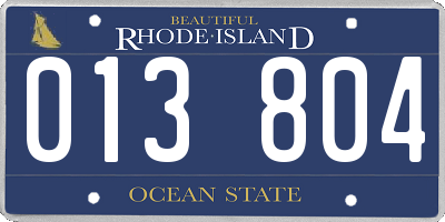 RI license plate 013804