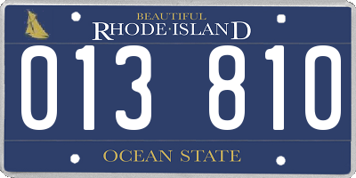 RI license plate 013810