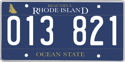 RI license plate 013821