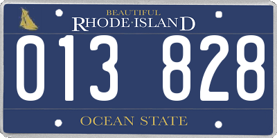 RI license plate 013828