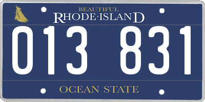 RI license plate 013831