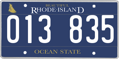 RI license plate 013835