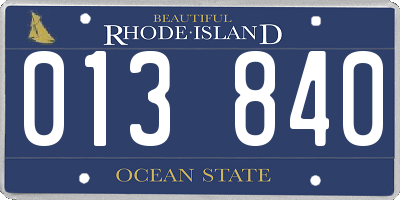 RI license plate 013840