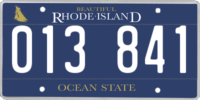 RI license plate 013841