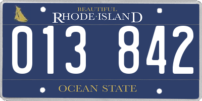 RI license plate 013842